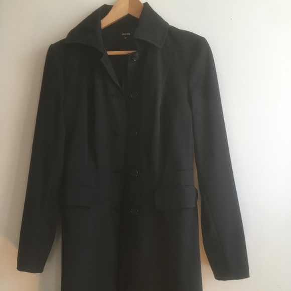 Jacob Light Trench Coat Vest Duster in Black sz S - Picture 2 of 8